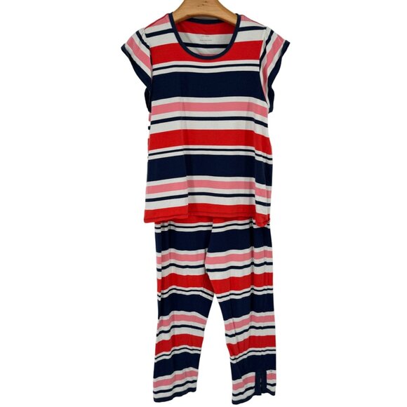 Kate Spade Red and Blue Striped Sleepwear Set - Picture 1 of 13